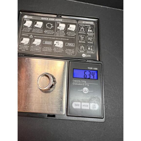 Vintage sterling silver black onyx ring size 5 - Picture 15 of 15